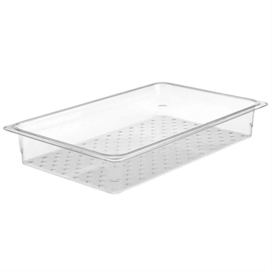 Colander, Food Pan, Full Size 3 Inch, Clear, Polycarbonate,1 - 1 EACH