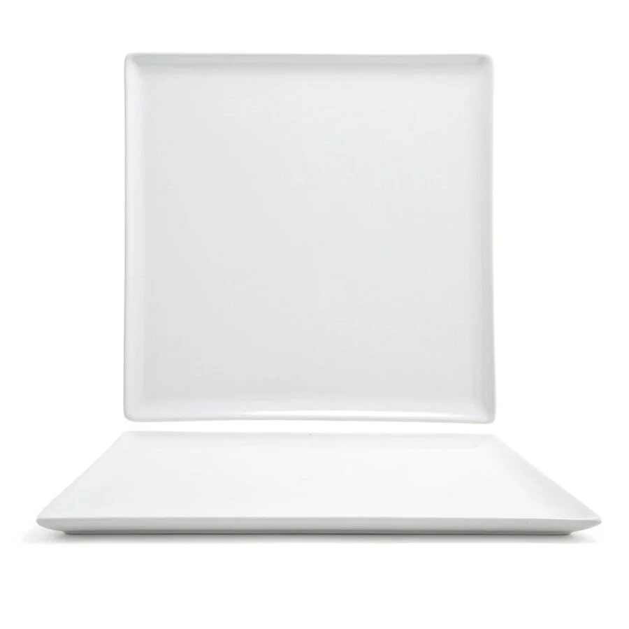 Plates, Mod, 12 Inch, White, Square, 12 Linear Inch,4 - 1 EACH