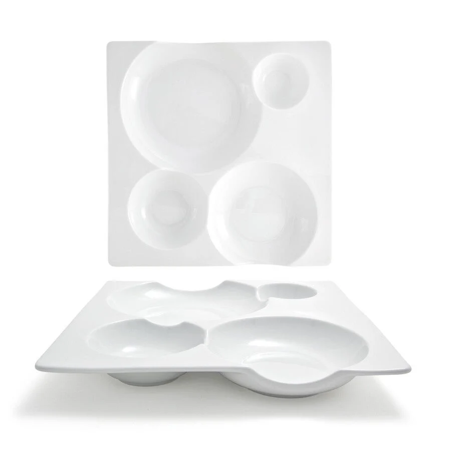 Plates, Bento, Harmony, 10.5 Inch, White, Square, 10.5 Linear Inch,4 - 1 EACH