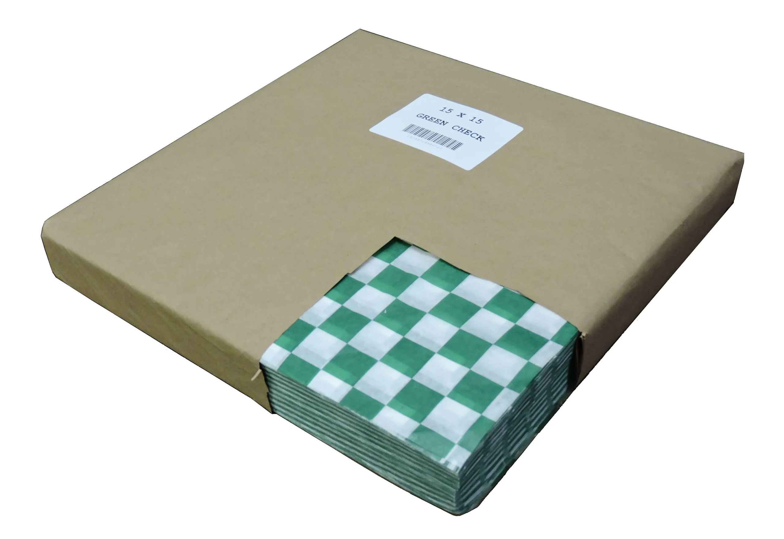 Wraps, Deli, 15 x 15 Inch, Green Checker,3 - 1000 COUNT