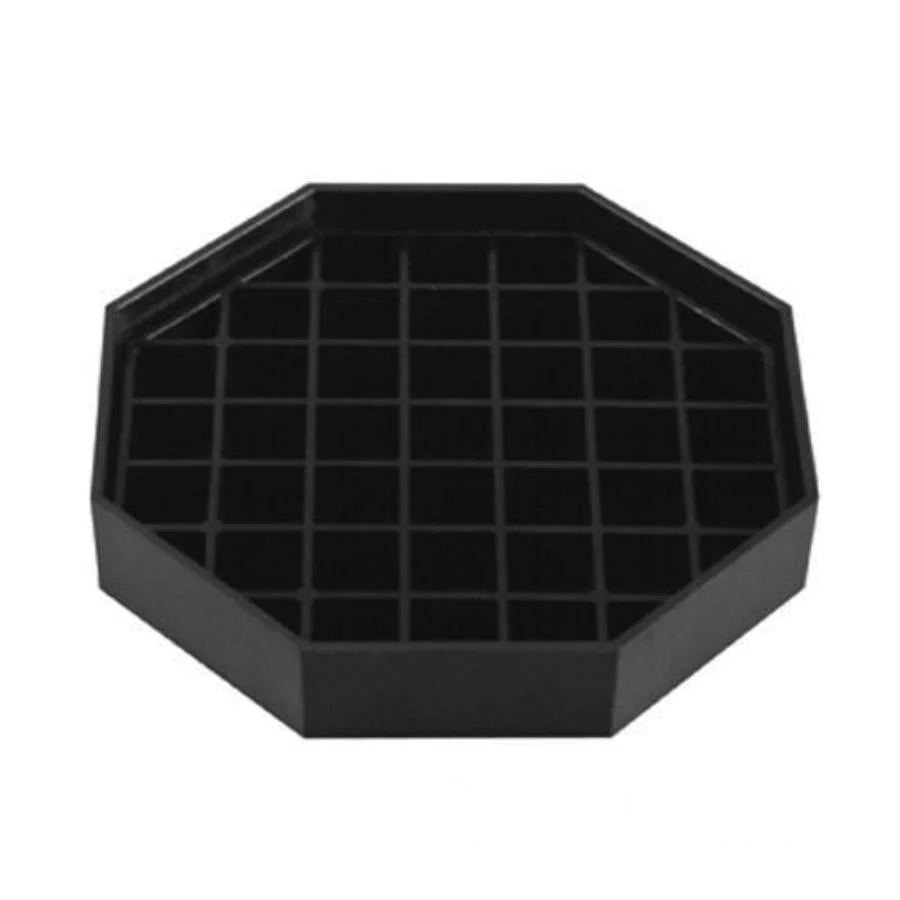Tray, Drip, 6 Inch, Octagon, Trivet-Style, Black, Plastic,1 - 1 EACH