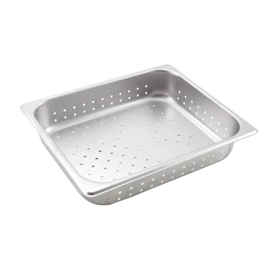 Pan, Steam Table, Half-Size, 12.75 x 10.38 Inch, 2.5 Inch Deep, Stainless Steel, Perforated,1 - 1 EACH