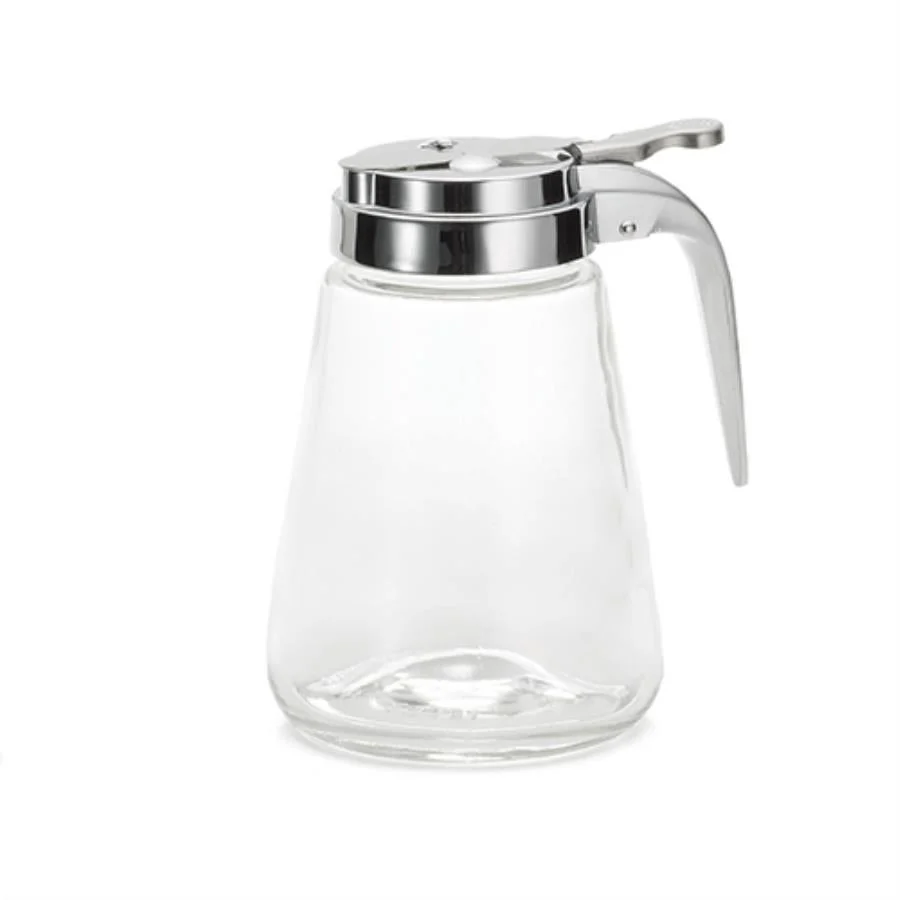 Dispenser, Syrup, 12 Ounce, Glass, with Chrome Top,1 - 1 EACH