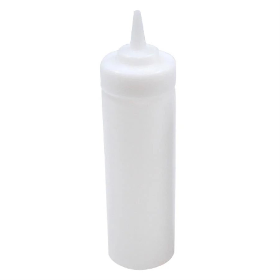 Bottles, Squeeze, 12 Ounce, Clear, Plastic, Wide-Mouth Cone Tip,12 - 1 EACH