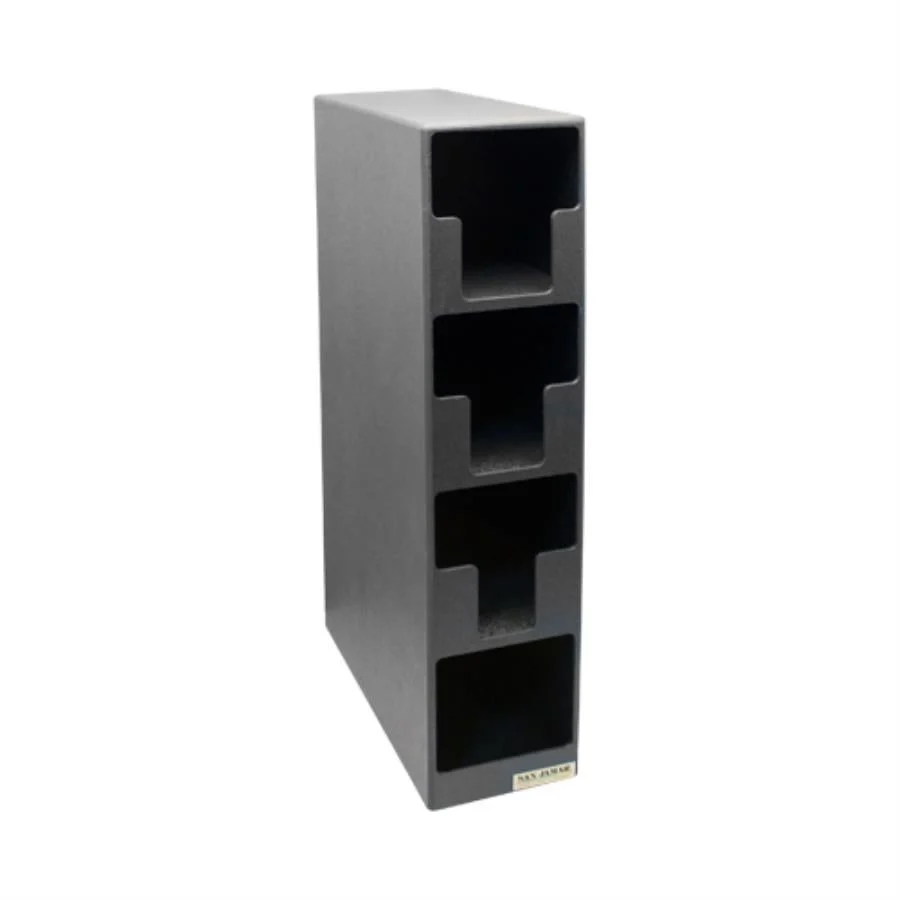 Dispenser, Lid & Straw, 4-Section, Coutertop, Black,1 - 1 EACH