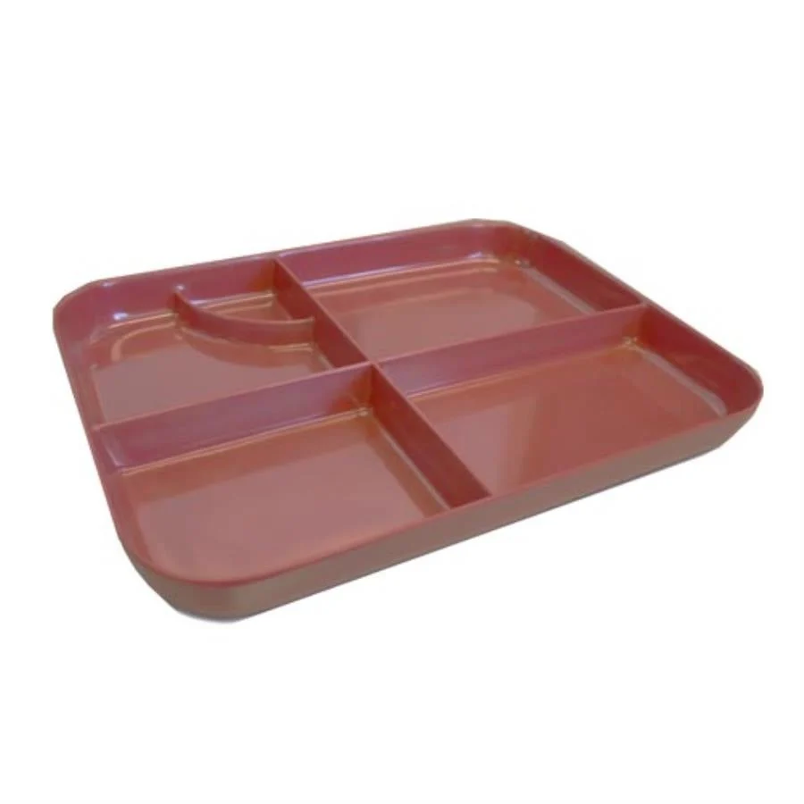 Tray, Bento, 5 Compartment, Red,1 - 1 EACH