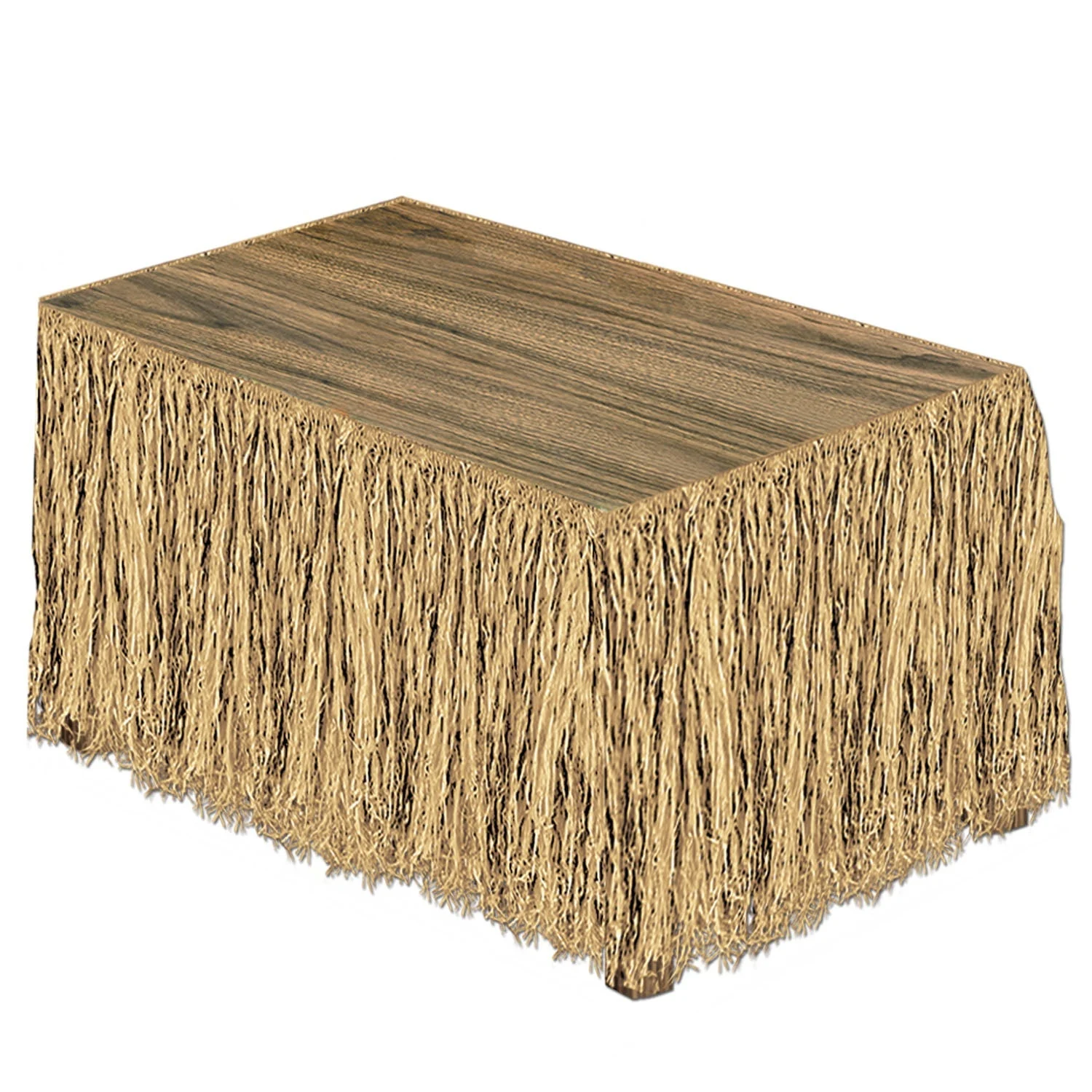 Table Skirting, 30 Inch x 9 Foot, Natural, Raffia,6 - 1 COUNT