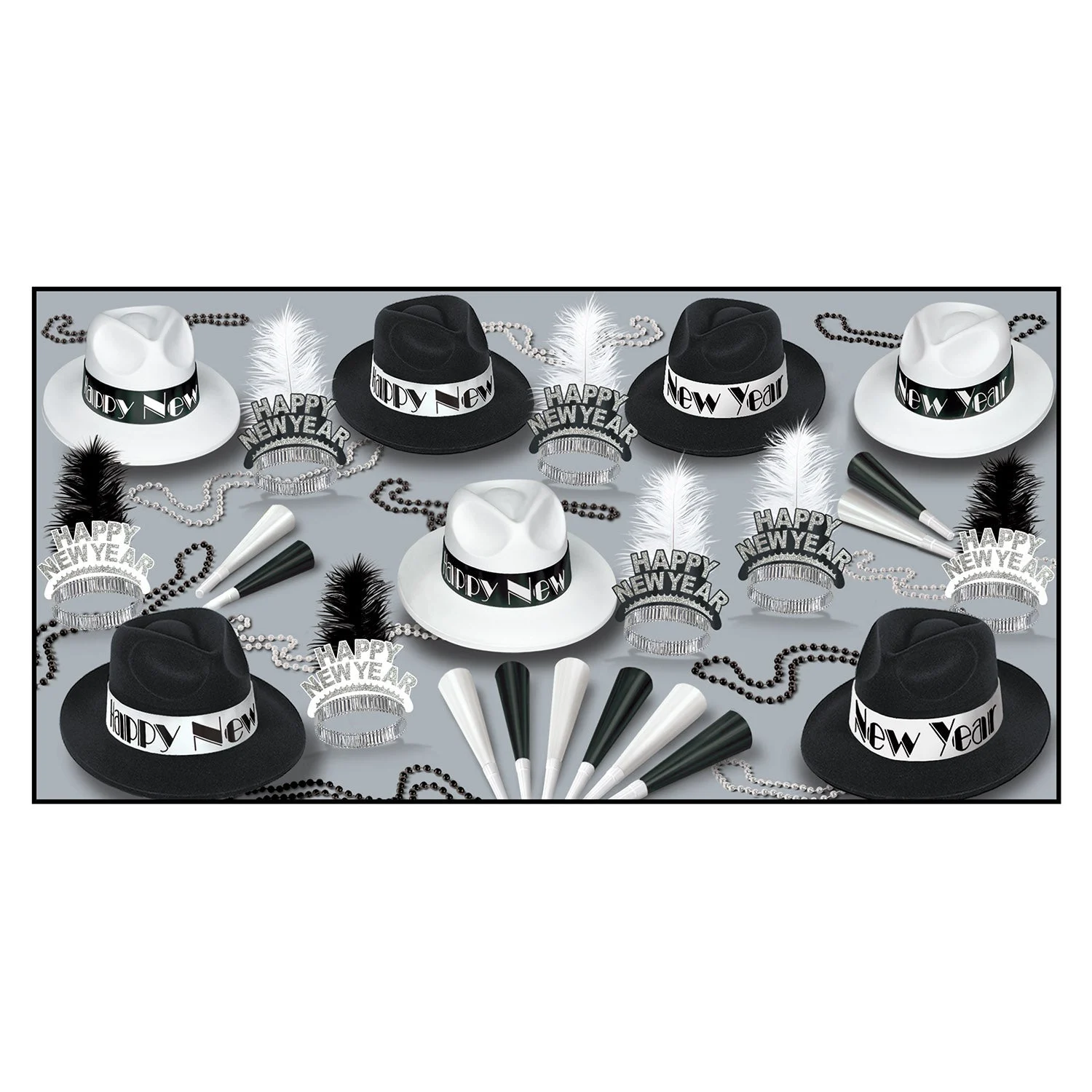 Party Assortment, Swingin' Chicago, Happy New Year, with Hats/Beads/Horns, for 50,1 - 1 EACH