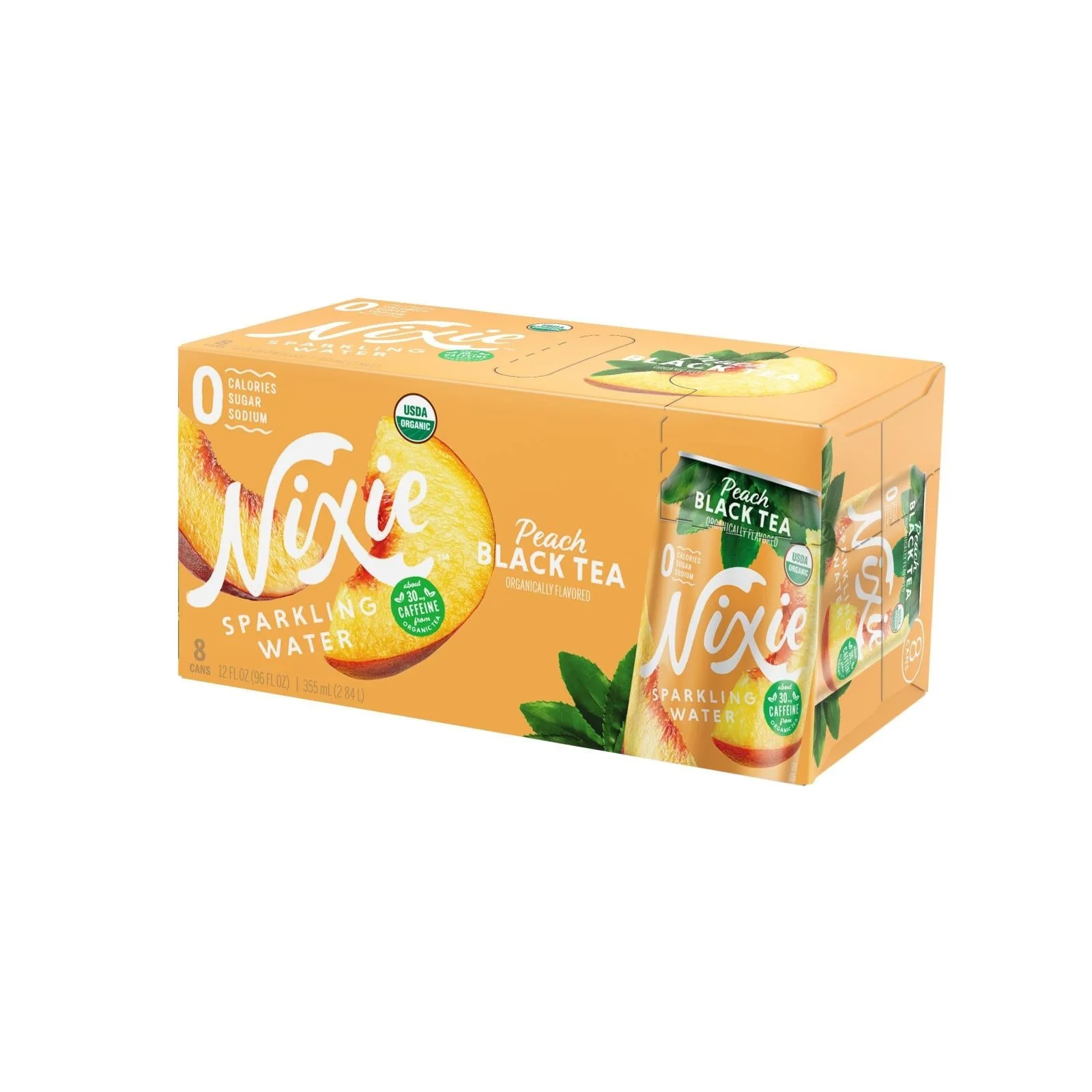 Water, Sparkling, Peach, No Calorie, Can, 12 Fluid Ounce,3 - 8 COUNT