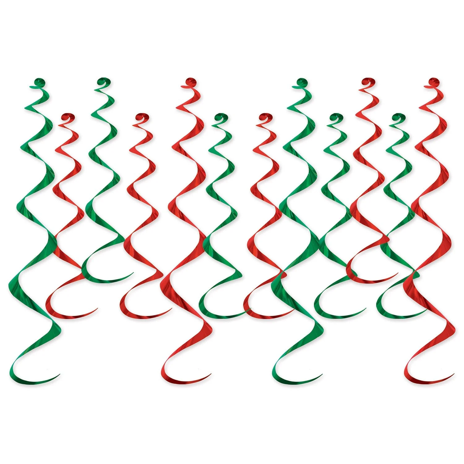Decorations, Whirl, Red & Green, Assorted Size, Metallic,1 - 6 COUNT