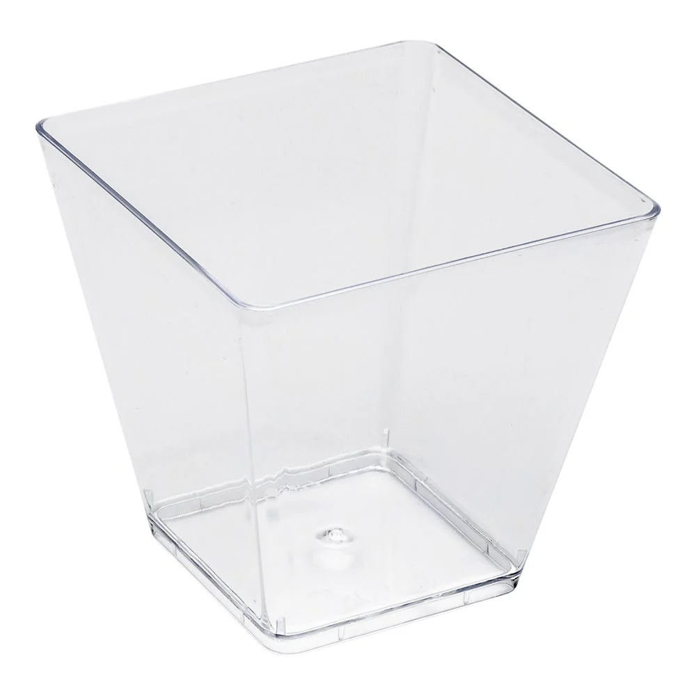 Cups, 5 Ounce, Plastic, Clear, Square, 2.50 x 2.50 x 2.50 Inch,1 - 100 COUNT