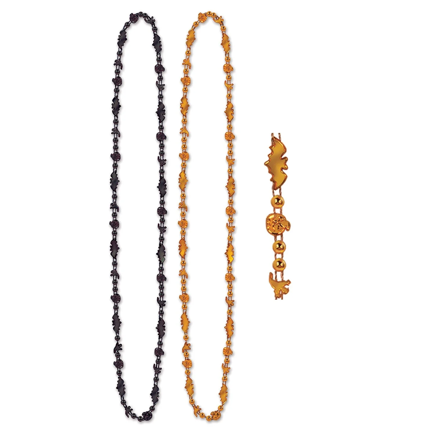 Necklaces, Beaded, Black & Orange, Halloween, 36 Inch,1 - 12 COUNT