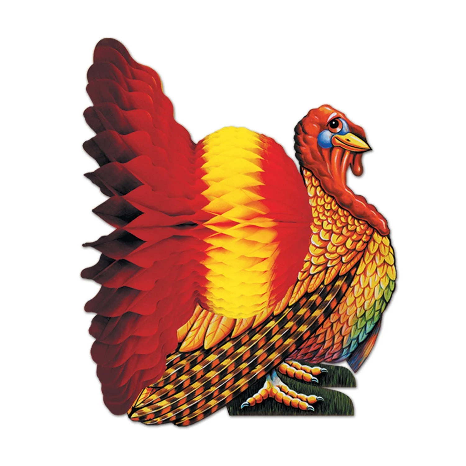 Decorations, Centerpiece, Turkey, 9 Inch, Tissue,1 - 12 COUNT