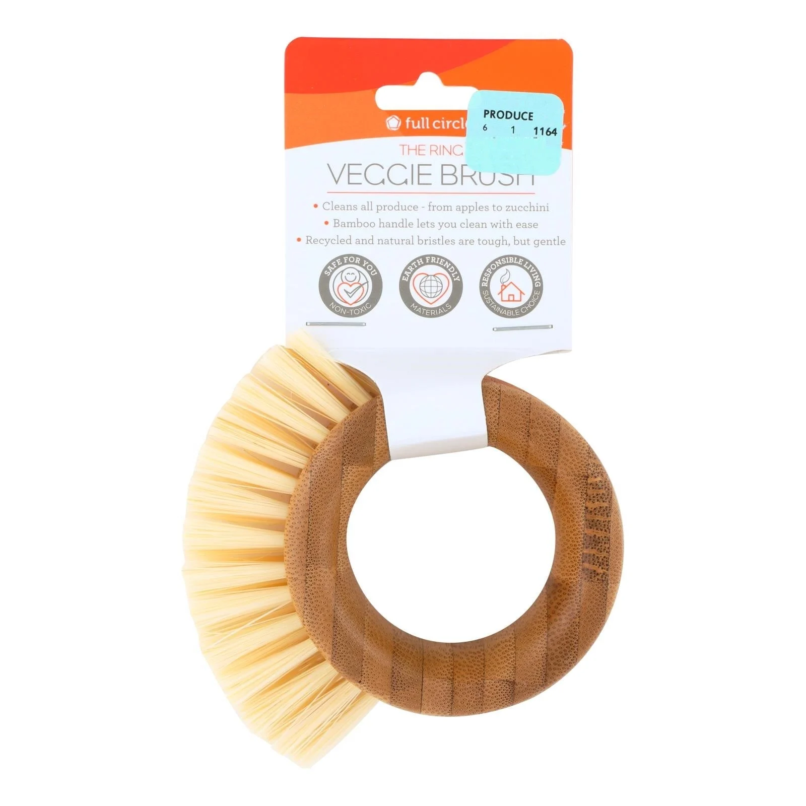 Brush, Vegetable, Bamboo Handle, Recycled & Natural Bristles,1 - 1 EACH