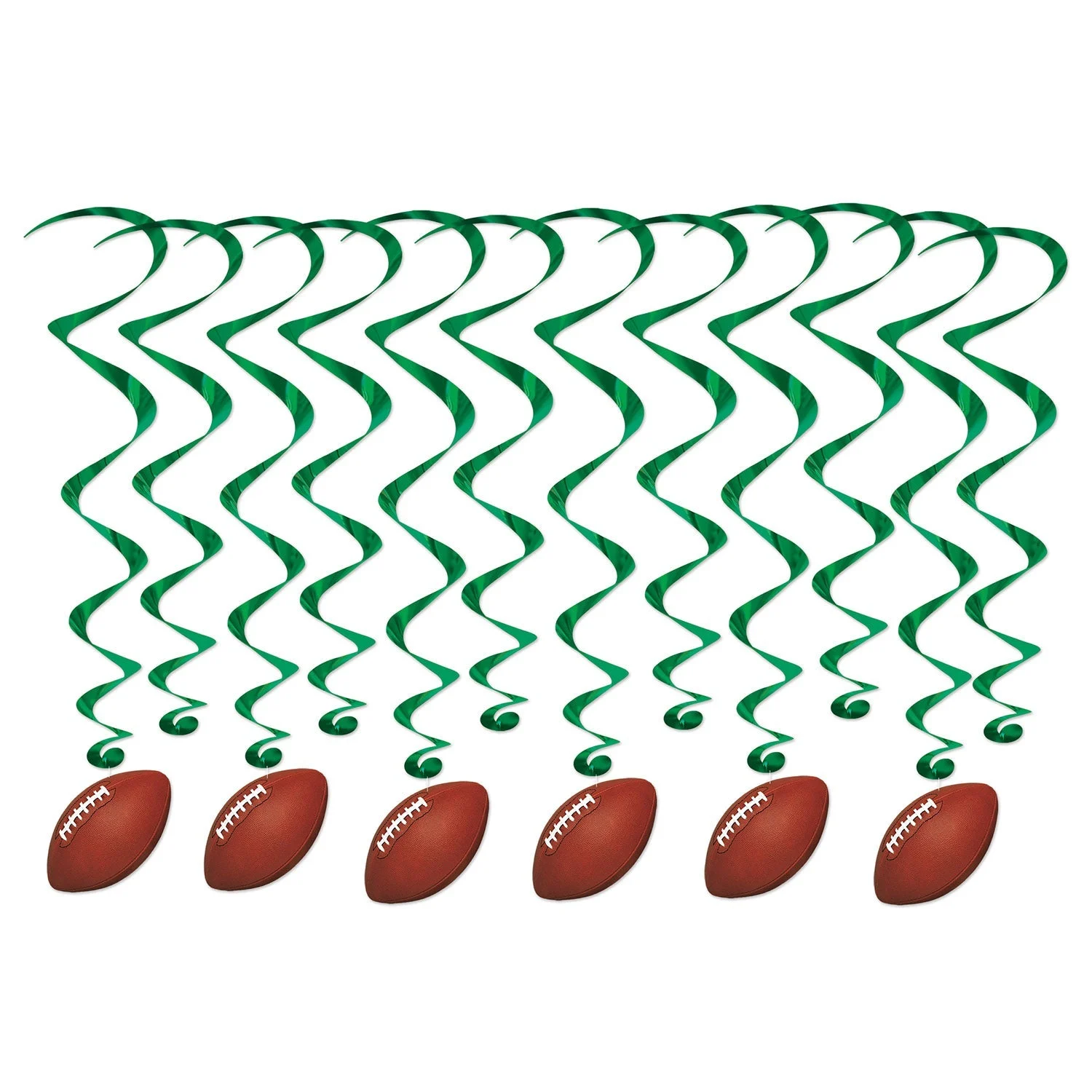 Decorations, Whirl, Football, Assorted Size, Metallic,1 - 6 COUNT