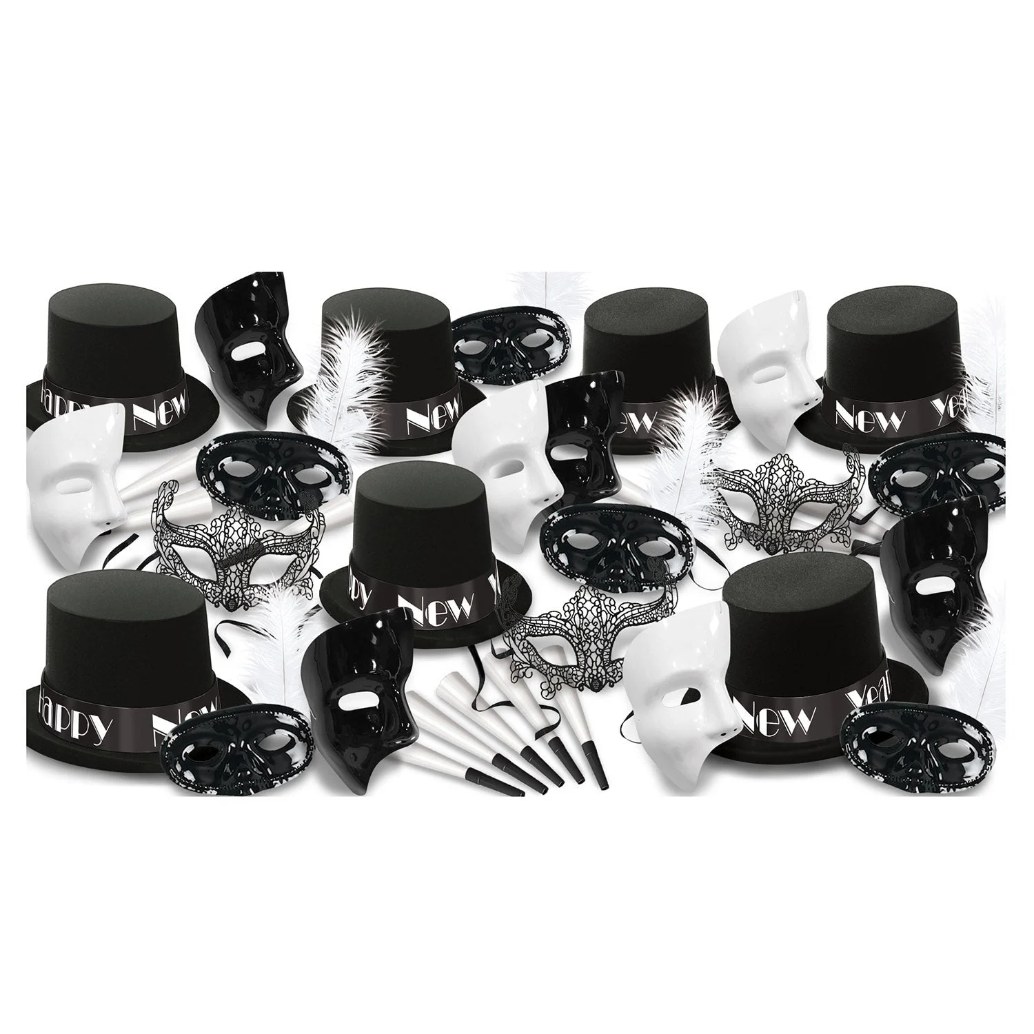 Party Assortment, Masquerade, Happy New Year, with Hats/Masks/Horns, for 50,1 - 1 EACH