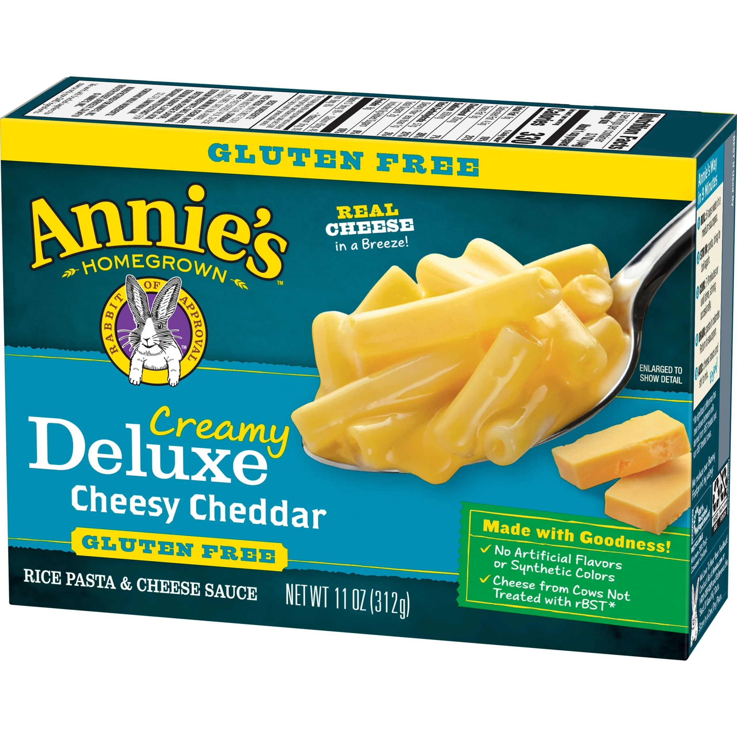 Entree, Macaroni & Cheese, Deluxe, Cheddar, Rice Pasta, Dry,12 - 11 OUNCE