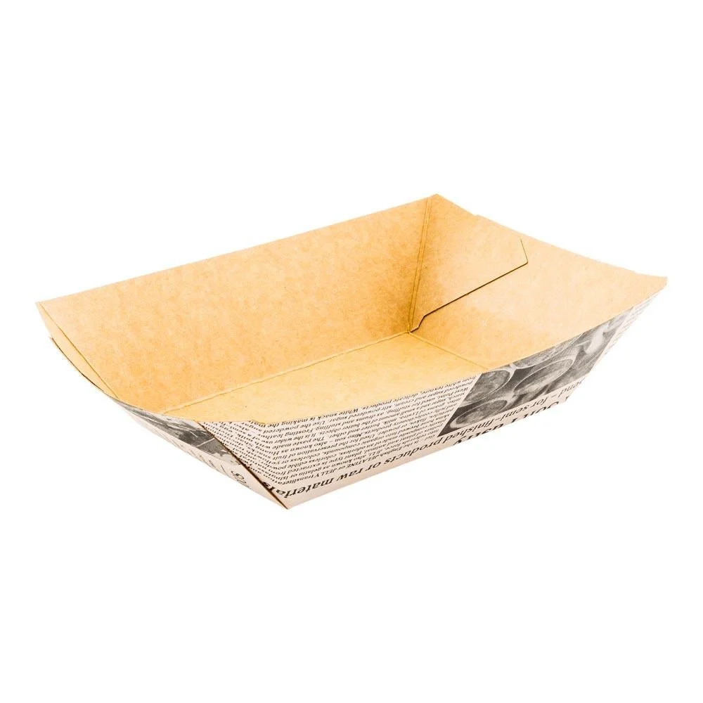 Trays, Food, 4.25 x 2.75 x 1.50 Inch, Paper, Newsprint, Boat,1 - 50 COUNT