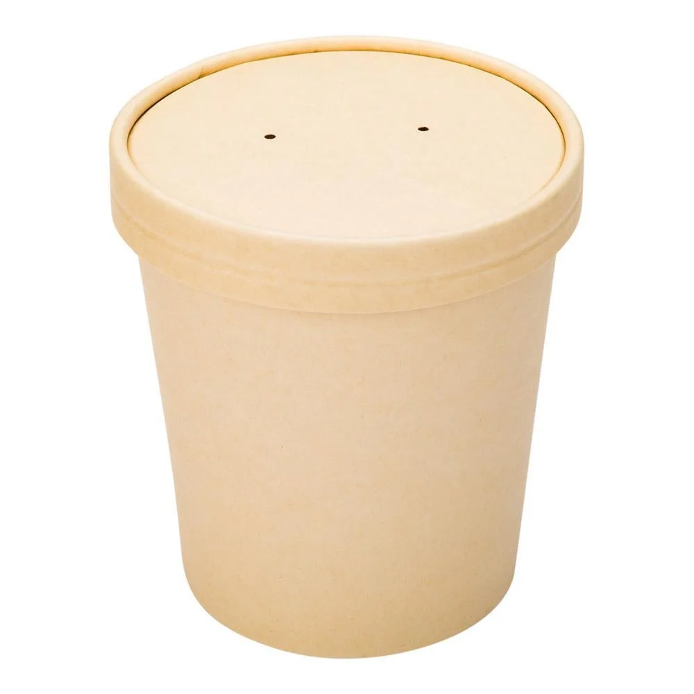 Lids, Bio Tek, Paper, Natural, fits 16 Ounce Soup Containers,1 - 25 COUNT