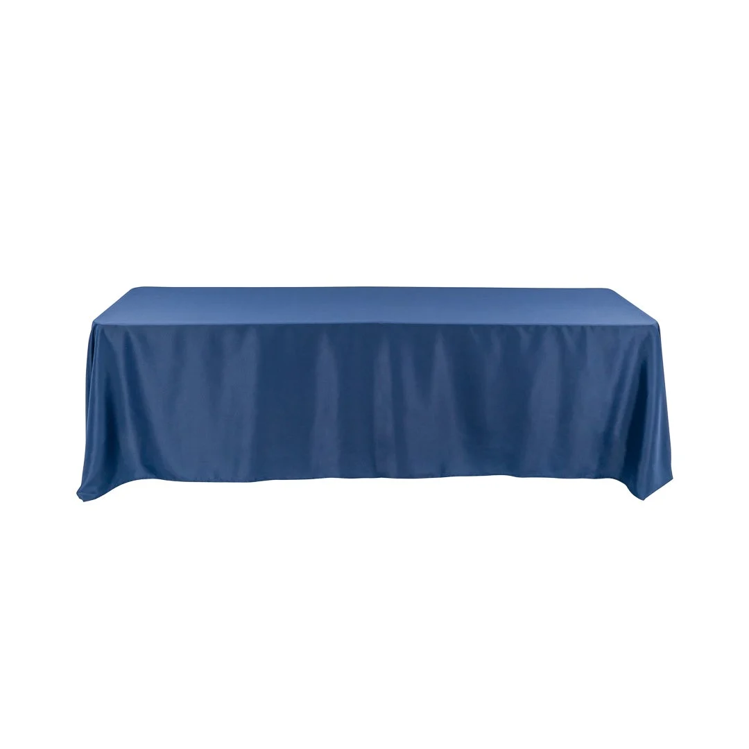 Table Covers, 90 x 132 Inch, Polyester, Blue, Rectangular, Hemmed,1 - 10 COUNT