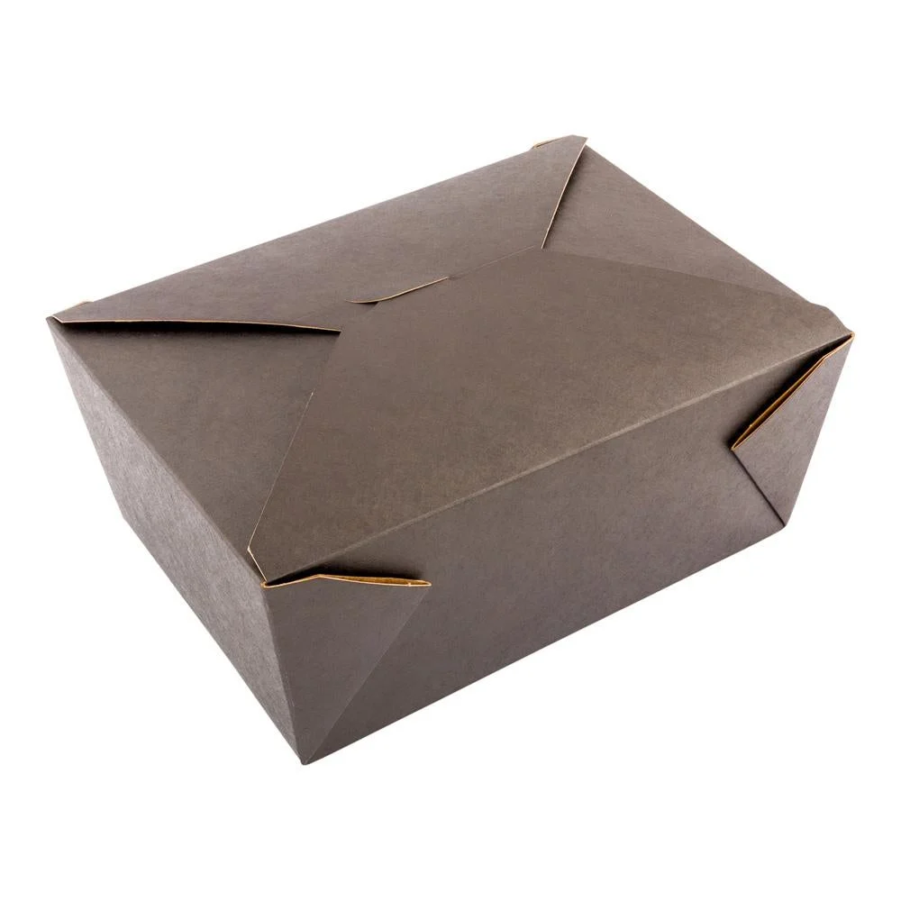 Containers, Take-Out, Bio Tek 98 Ounce, Paper, Black, 8.50 x 6.25 x 3.50 Inch, #4, Rectangular,50 - 1 EACH