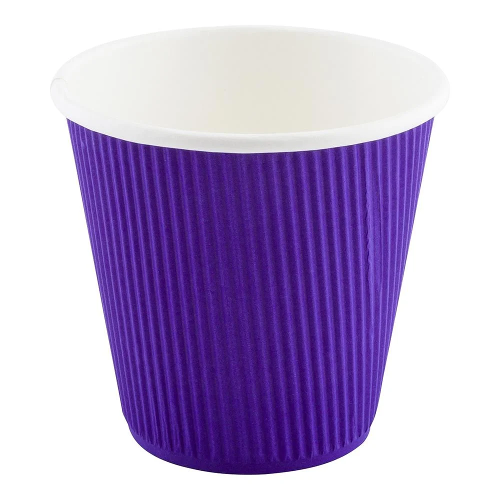 Cups, Hot, 8 Ounce, Paper, Royal Purple, Ripple Wall,1 - 25 COUNT