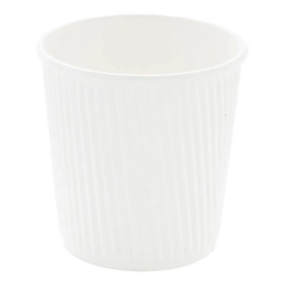 Cups, Hot, 4 Ounce, Paper, White, Ripple Wall,1 - 25 COUNT