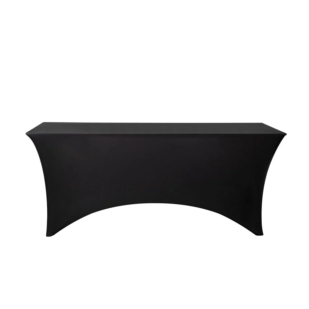 Table Covers, 72 x 30 Inch, Spandex, Black, Rectangular,1 - 10 COUNT