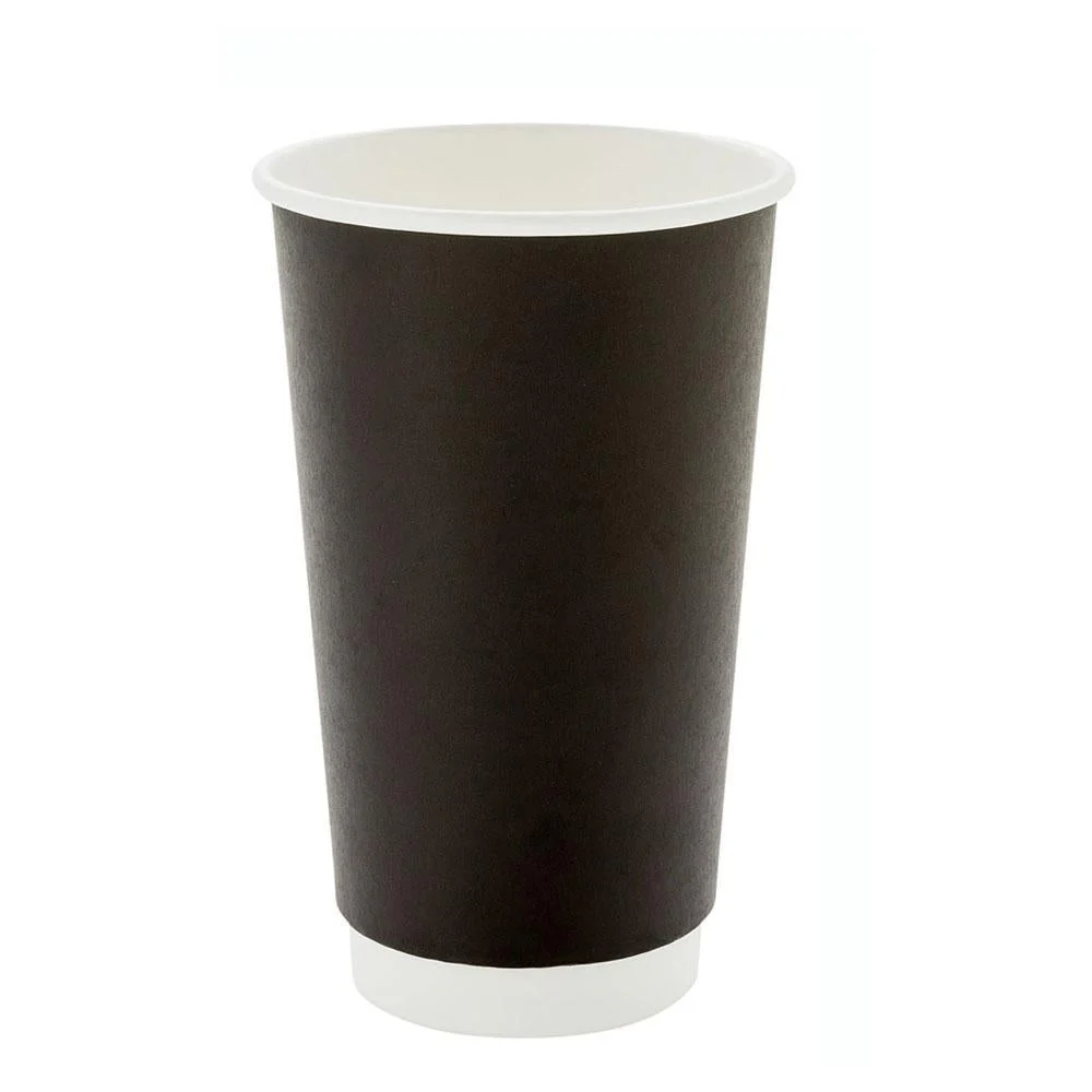 Cups, Hot, 16 Ounce, Paper, Black, Double Wall,1 - 25 COUNT