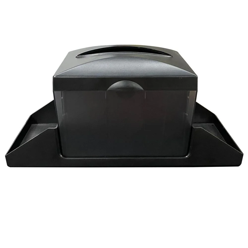 Caddy, Condiment, Bar, Black, Plastic, 7 x 6.5 x 6.5 Inch, with Interfold Napkin Dispenser,1 - 1 EACH