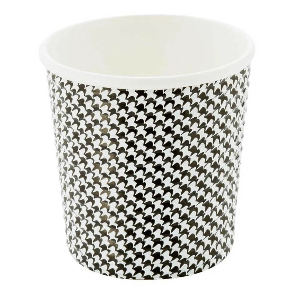Cups, Coffee, 4 Ounce, Paper, Houndstooth, Spiral Wall, 2.50 x 2.50 x 2.25 Inch,25 - 1 EACH