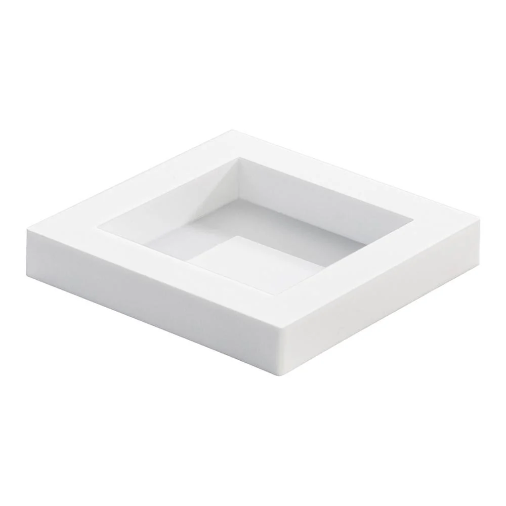 Plates, Mini Cubic, 2.5 Inch, Plastic, White, Square,1 - 20 COUNT