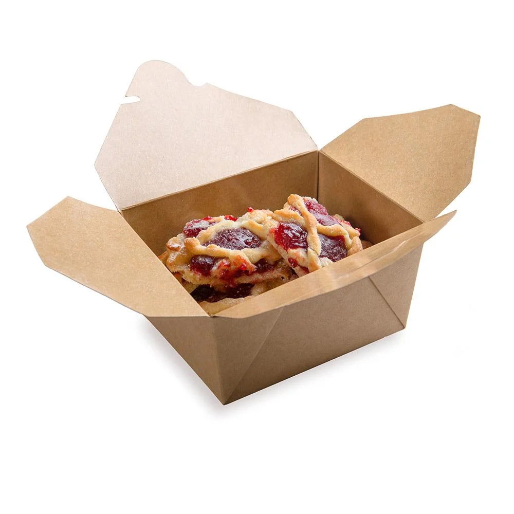 Containers, Take-Out, 30 Ounce, Paper, Kraft, Rectangular, 5 x 4 x 2.50 Inch,1 - 50 COUNT