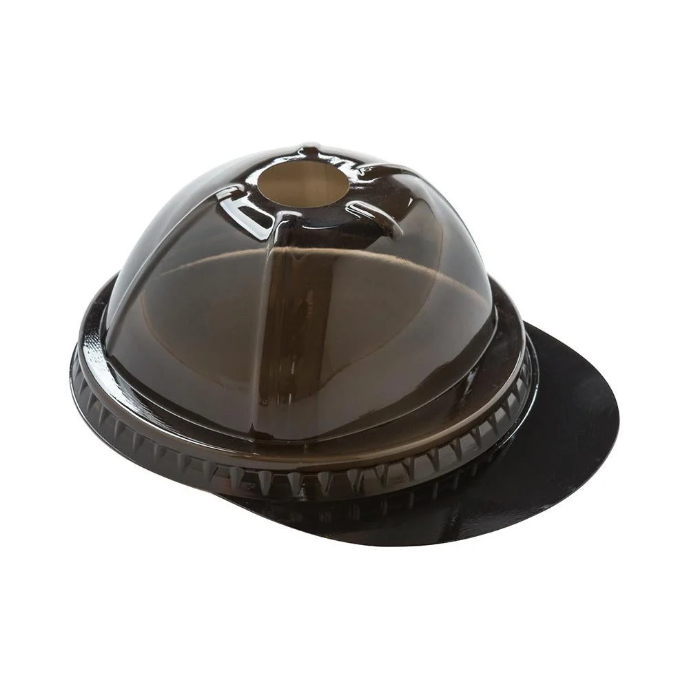 Lids, Dome, Plastic, Black, Baseball Cap-Shaped, for 9/12/16 Ounce Cups,1 - 100 COUNT