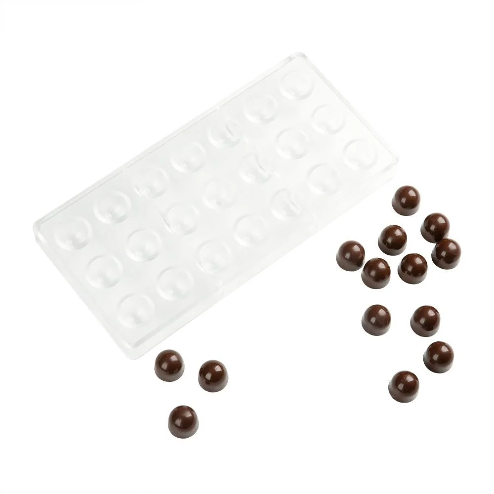 Mold, Candy, 21-Compartment, Half Sphere, Pastry Tek Polycarbonate,1 - 1 EACH