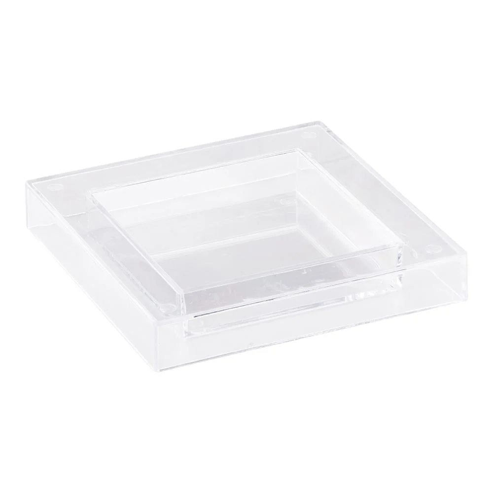 Plates, Mini Cubic, 2.5 Inch, Plastic, Clear, Square,1 - 20 COUNT