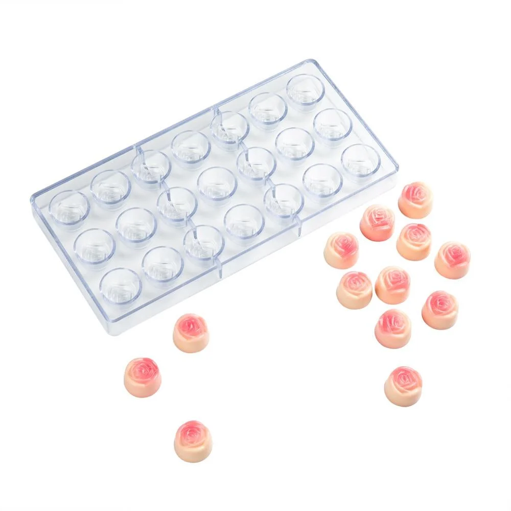 Mold, Candy, 21-Compartment, Rose, Pastry Tek Polycarbonate,1 - 1 EACH