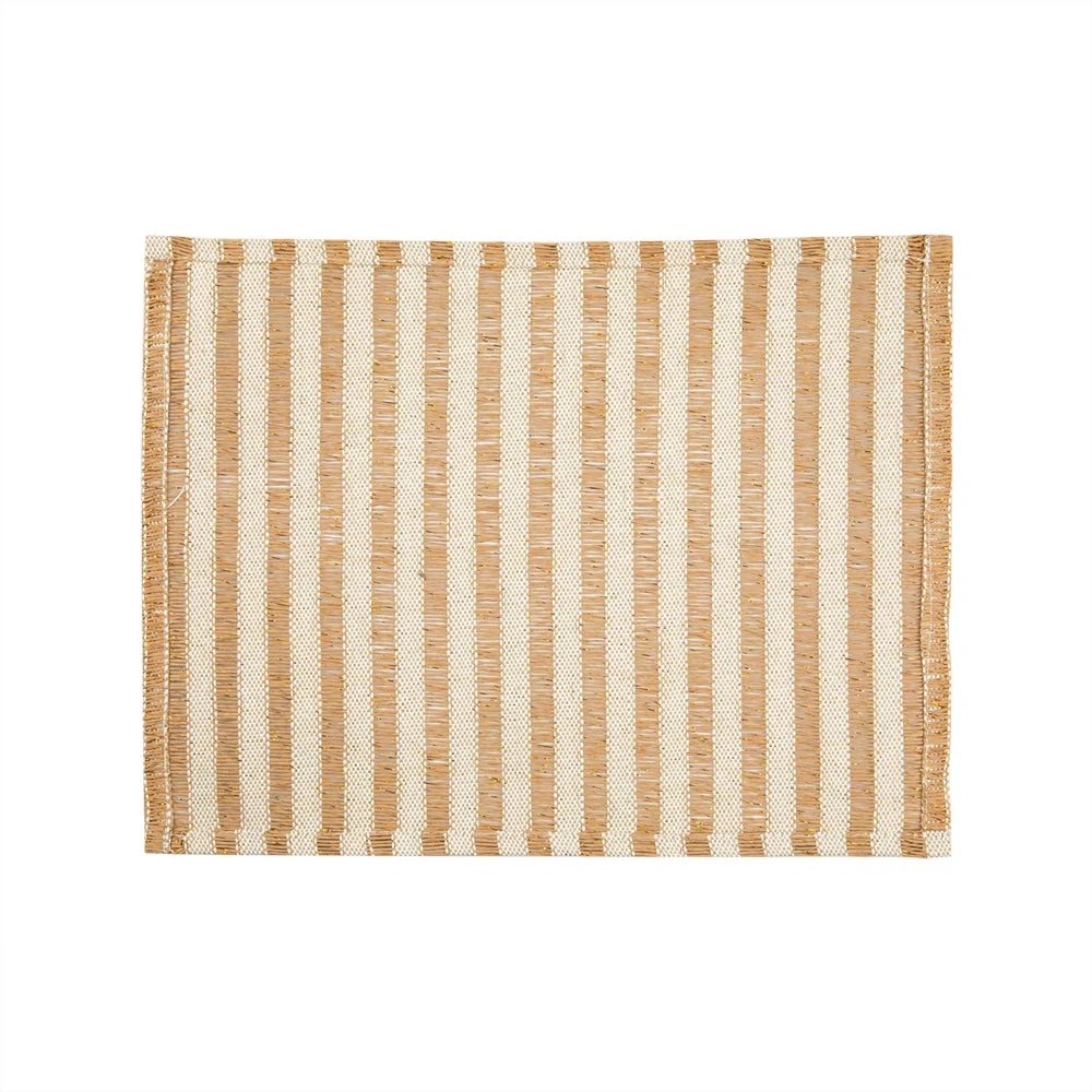 Placemats, 16 x 12 Inch, Light Brown Stripe, Rectangular,1 - 6 COUNT