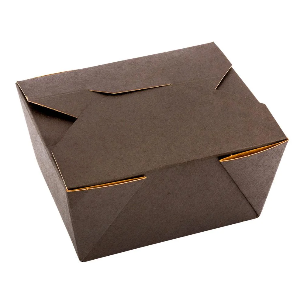 Containers, Take-Out, 30 Ounce, Paper, Black, Rectangular, 5 x 4 x 2.50 Inch,1 - 50 COUNT