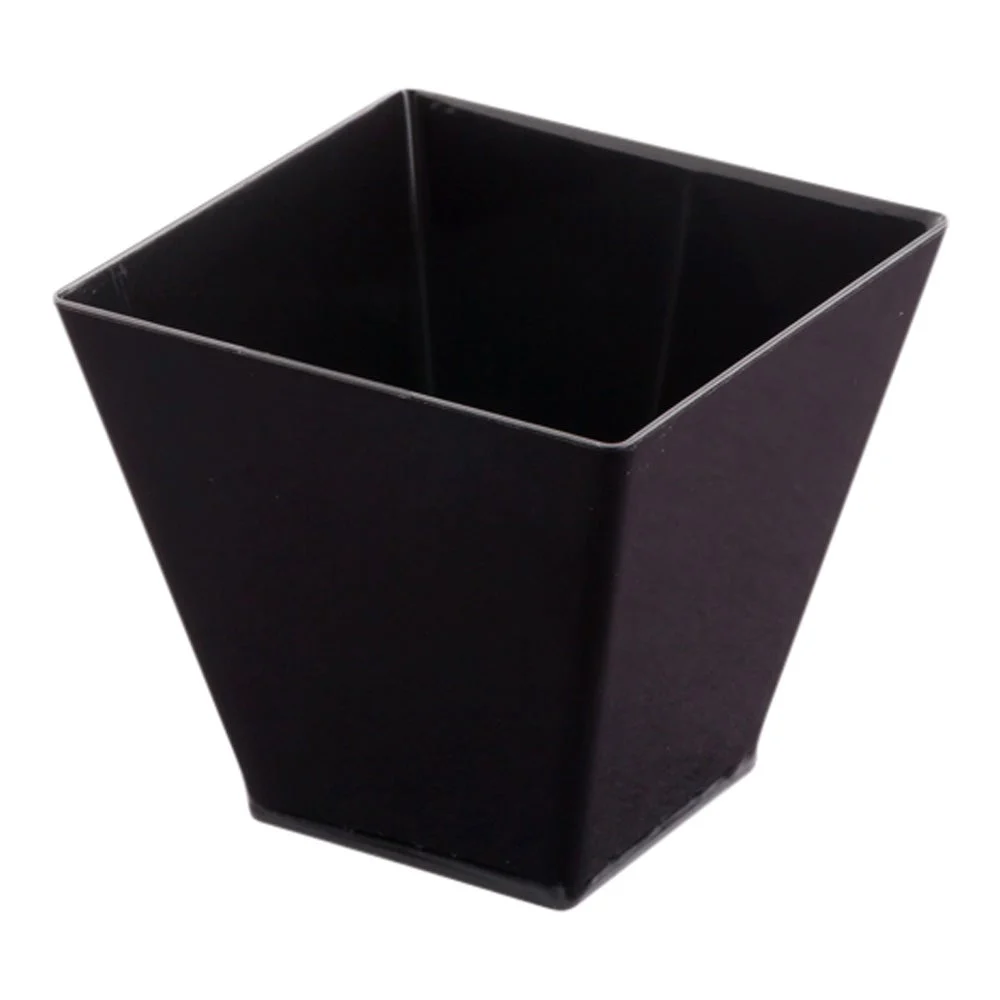 Cups, Dessert, 2 Ounce, Plastic, Black, Square Mini Kova,1 - 20 COUNT