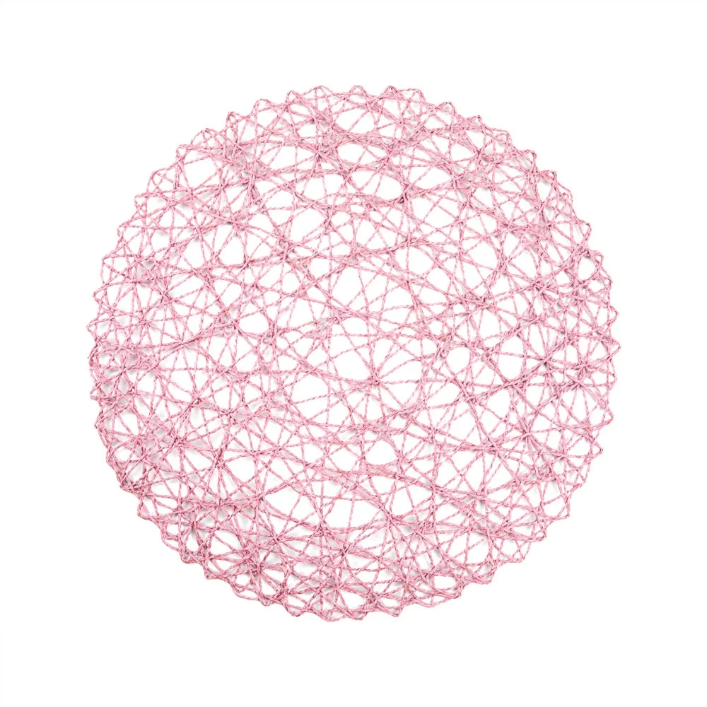 Placemats, 15 Inch, Paper, Pink, Round, Spinweave,1 - 6 COUNT