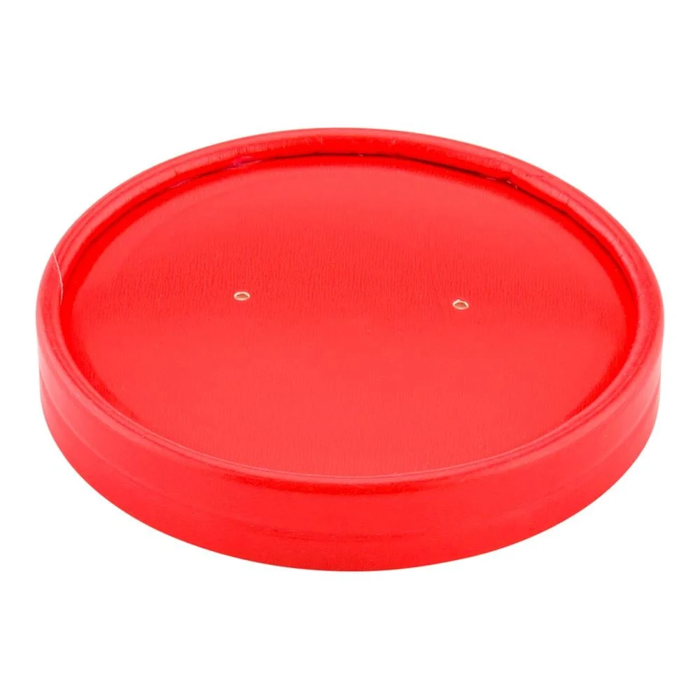 Lids, Bio Tek, Paper, Red, fits 12 Ounce Soup Containers,1 - 25 COUNT