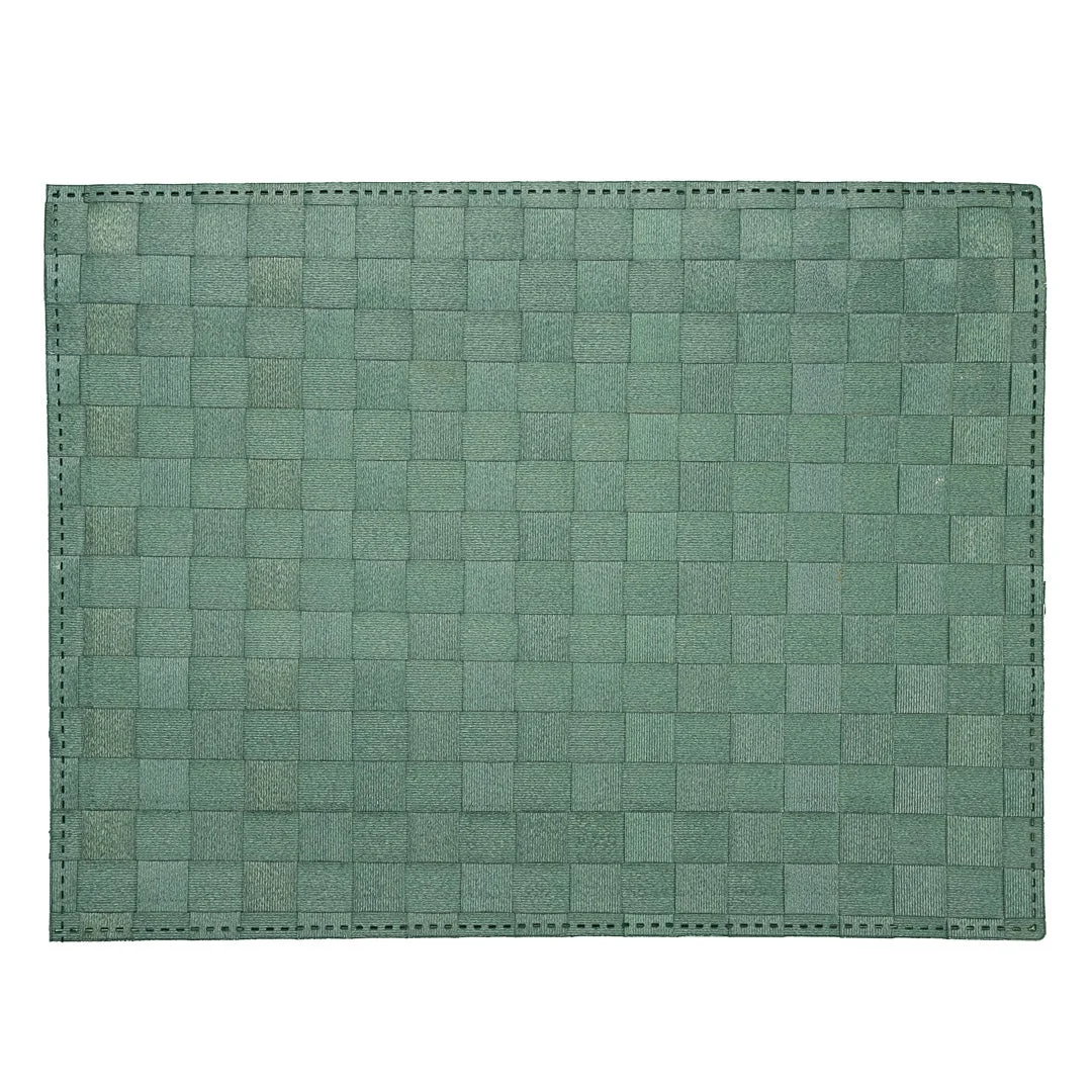 Placemats, 16 x 12 Inch, Vinyl, Green, Rectangular, Macroweave,1 - 6 COUNT