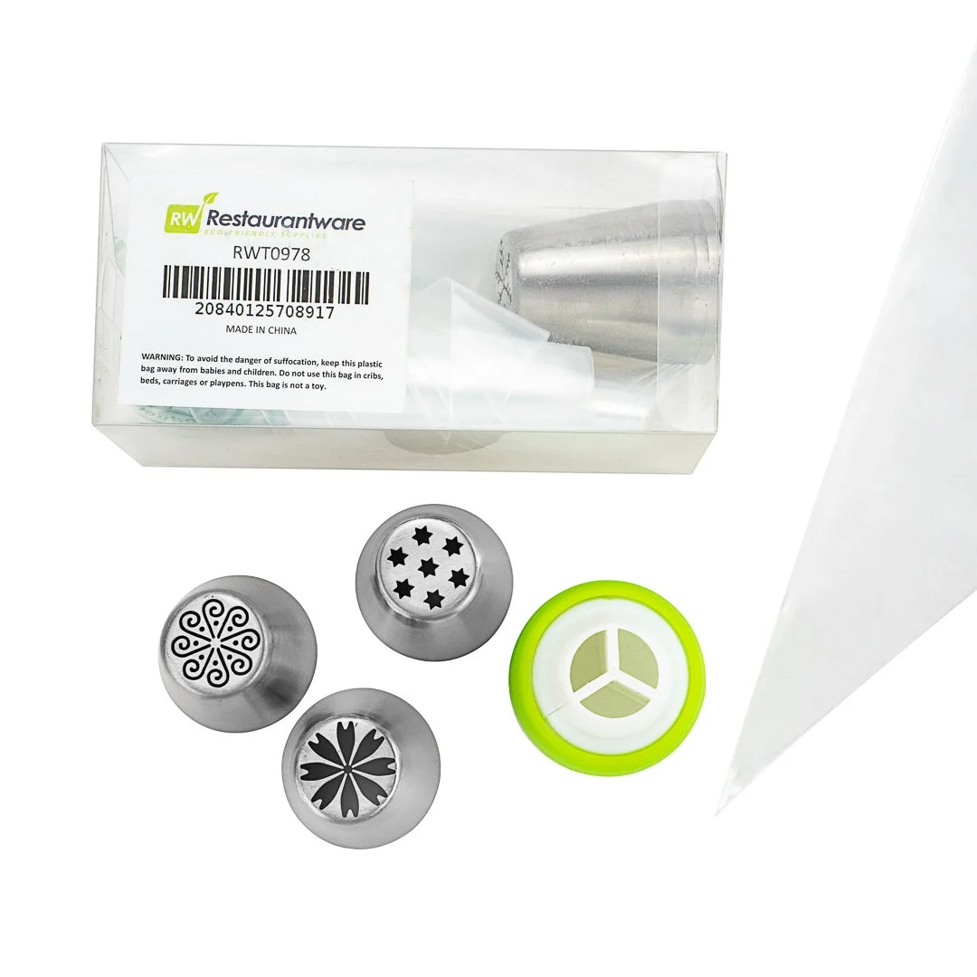 Piping Tip Set, Russian, 17-Piece, Stainless Steel,1 - 1 EACH