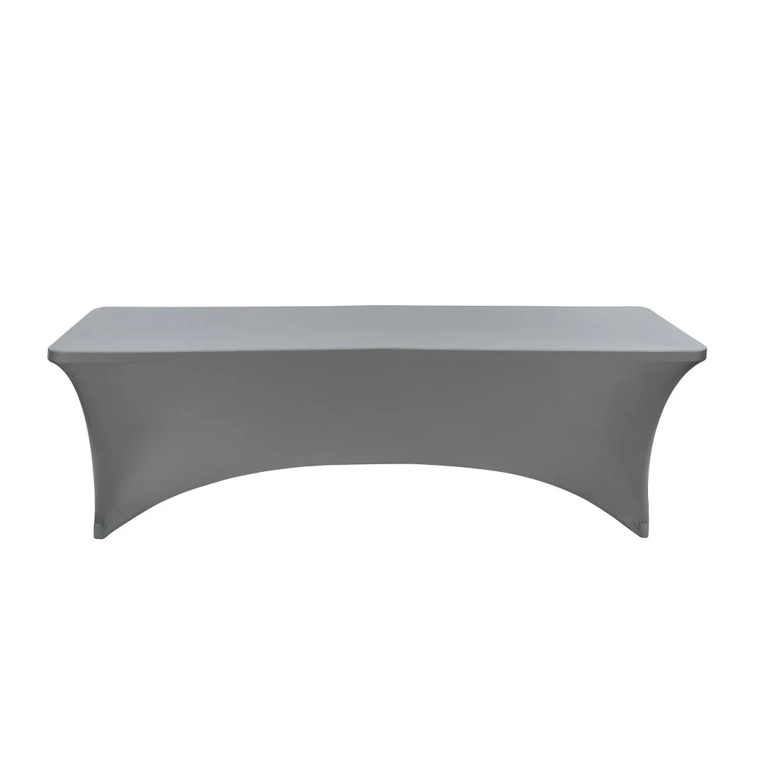 Table Covers, 96 x 30 Inch, Spandex, Gray, Rectangular,1 - 10 COUNT