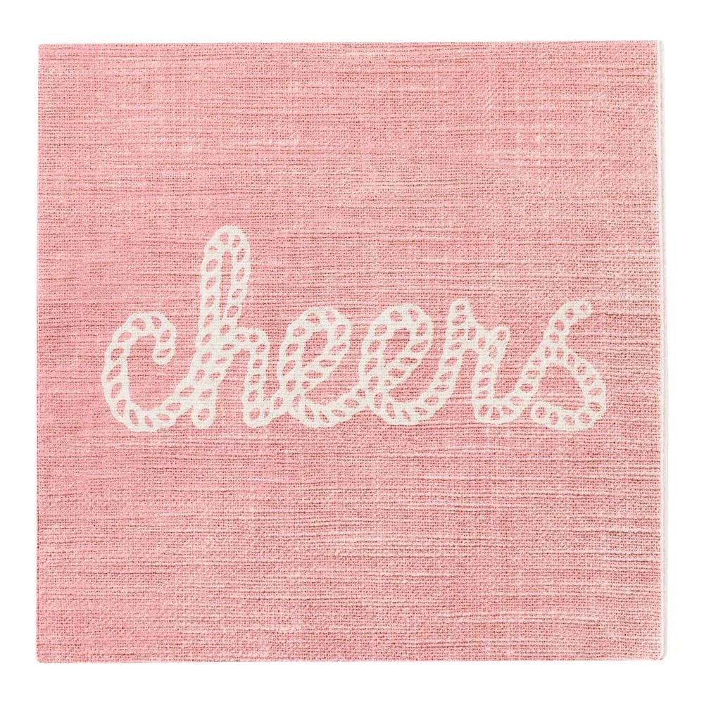 Napkins, Lunch, Pink with Print, 13 x 13 Inch,1 - 20 COUNT