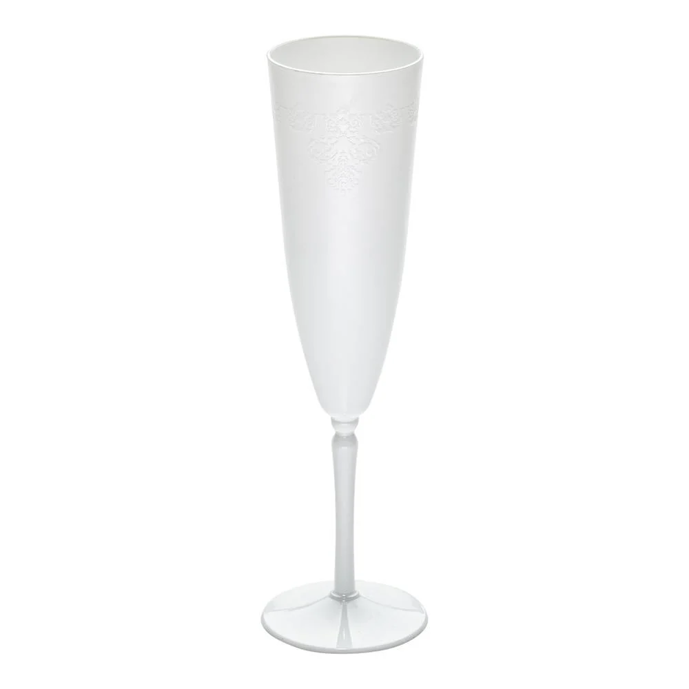 Flutes, Wedding Champagne, 4 Ounce, Plastic, White, 7.5 x 2.25 x 2.25 Inch,1 - 20 COUNT