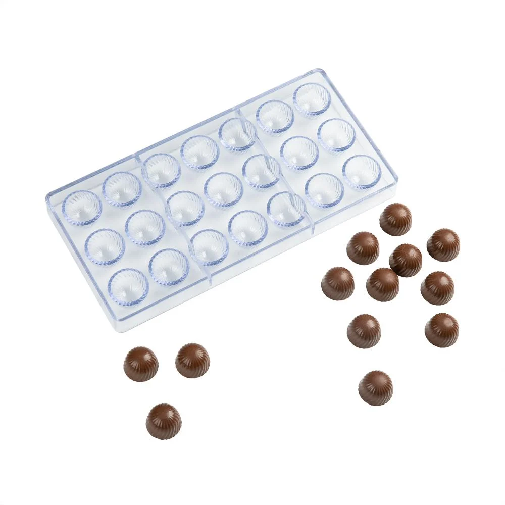 Mold, Candy, 18-Compartment, Swirled Dome, Pastry Tek Polycarbonate,1 - 1 EACH