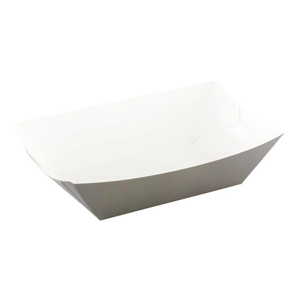 Trays, Food, 3.25 x 2 x 1.50 Inch, Paper, Gray, Boat,1 - 50 COUNT