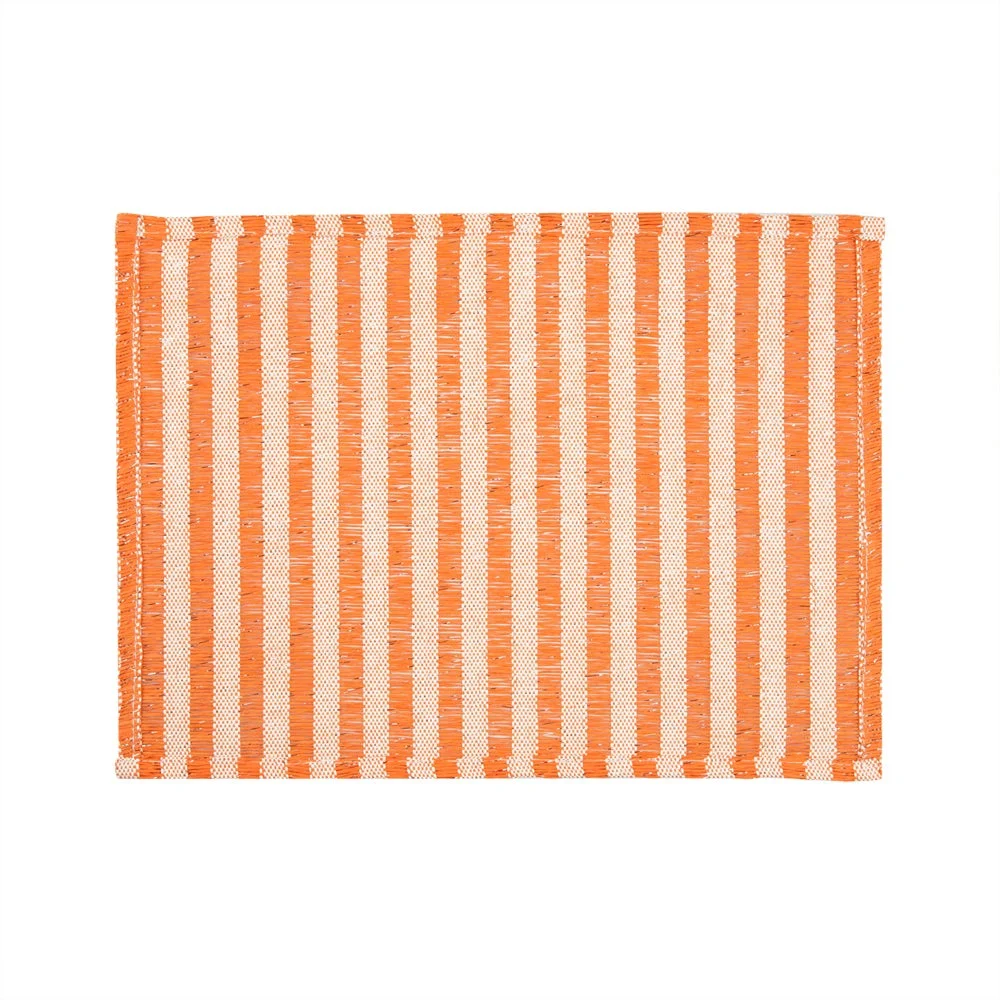 Placemats, 16 x 12 Inch, Orange Stripe, Rectangular,1 - 6 COUNT